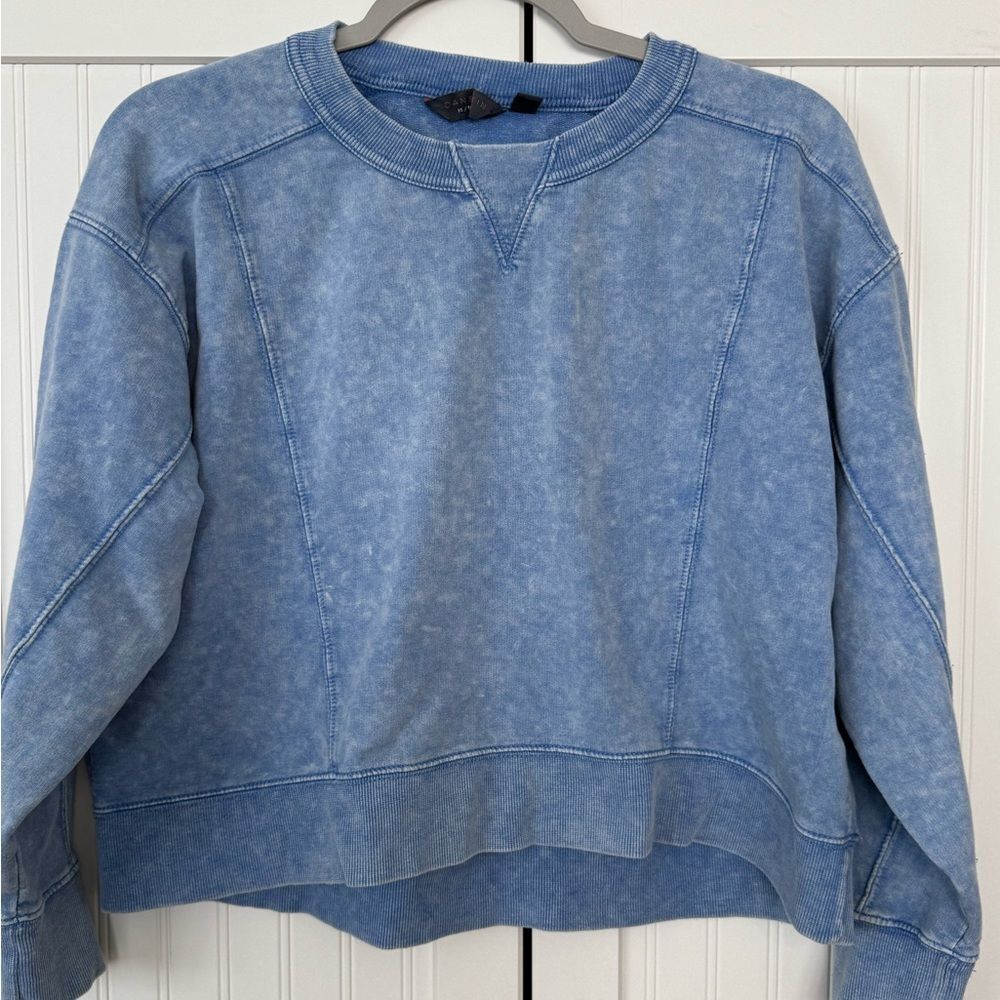 Cropped Danskin Light Blue Sweatshirt Crew Sweatshirt - Size XS